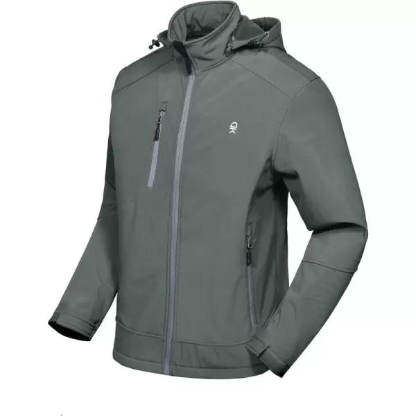 Little Donkey Andy Men’s Softshell Jacket with Removable Hood, Fleece Lined and Water Repellent