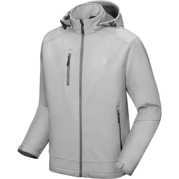Little Donkey Andy Men’s Softshell Jacket with Removable Hood, Fleece Lined and Water Repellent