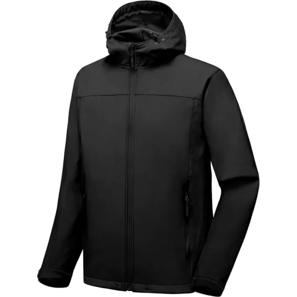 Little Donkey Andy Men’s Softshell Jacket with Removable Hood, Fleece Lined and Water Repellent
