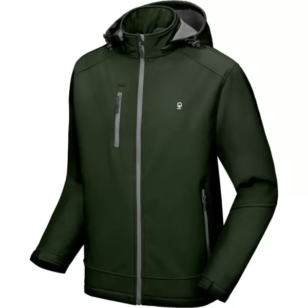 Little Donkey Andy Men’s Softshell Jacket with Removable Hood, Fleece Lined and Water Repellent