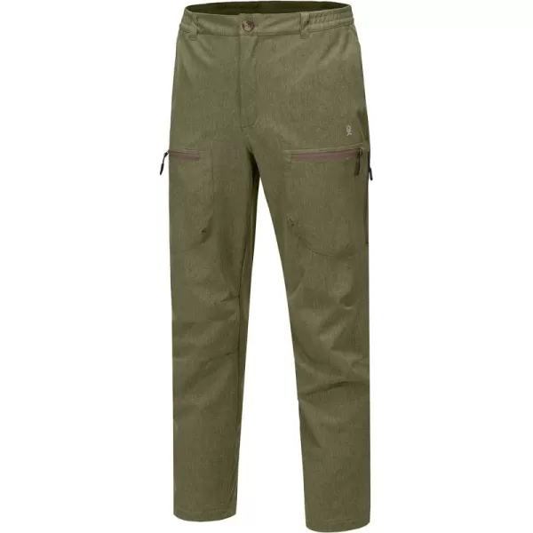 Little Donkey Andy Men's Windproof Fleece Lined Hiking Cargo Pants Water Repellent Softshell Ski Snow Pants