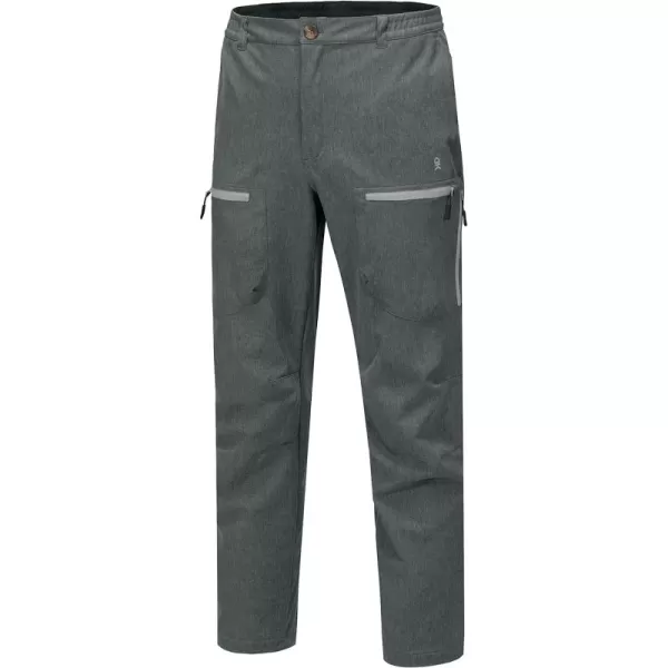 Little Donkey Andy Men's Windproof Fleece Lined Hiking Cargo Pants Water Repellent Softshell Ski Snow Pants