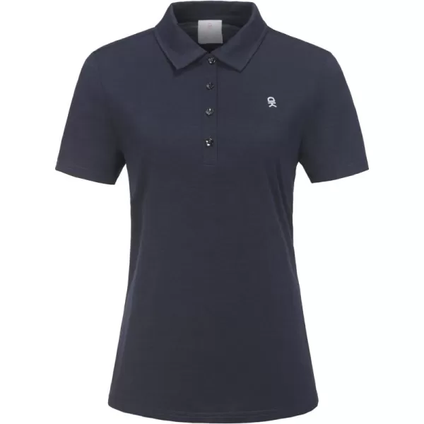 Little Donkey Andy Women's Golf Wool Polo Shirts Quick Dry T-Shirt Short Sleeve 4-Button Collared Sport Lightweight Tops