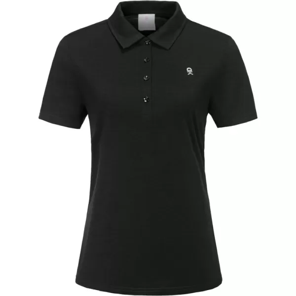 Little Donkey Andy Women's Golf Wool Polo Shirts Quick Dry T-Shirt Short Sleeve 4-Button Collared Sport Lightweight Tops