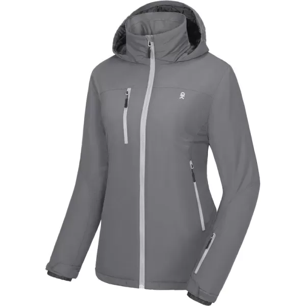 Little Donkey Andy Women's Insulated Jacket with Hood, Windproof Winter Ski Hiking Jacket, Lightweight and Water-Repellent