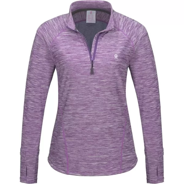 Little Donkey Andy Women's Lightweight Quarter Zip Pullover, UPF 50 Long Sleeve Athletic Shirts for Running Golf Workout