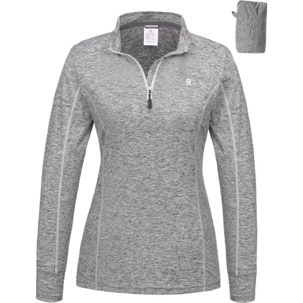 Little Donkey Andy Women's Lightweight Quarter Zip Pullover, UPF 50 Long Sleeve Athletic Shirts for Running Golf Workout