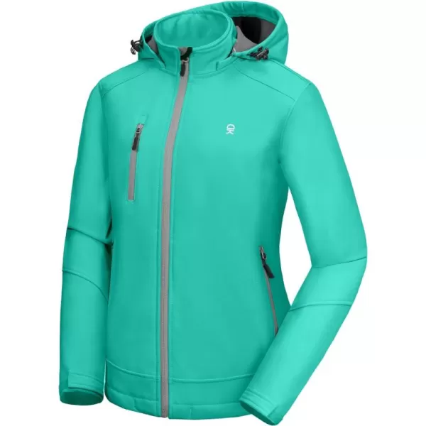 Little Donkey Andy Women’s Softshell Jacket, Ski Snowboarding Jacket with Removable Hood, Fleece Lined and Water Repellent