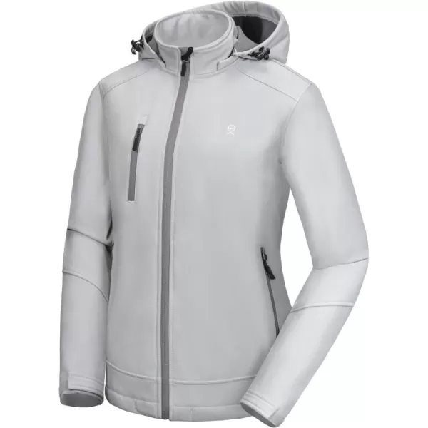 Little Donkey Andy Women’s Softshell Jacket, Ski Snowboarding Jacket with Removable Hood, Fleece Lined and Water Repellent
