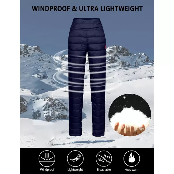 Little Donkey Andy Down Pants for Women Lightweight Puffy Sweat Pants High Waist Puffer Sweatpants Quilted Snow Ski Trousers