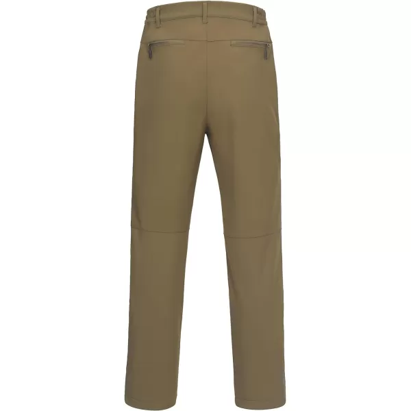 Little Donkey Andy Men's Fleece Lined Snow Ski Pants with Zipper Pockets, Softshell Warm Outdoor Cargo Pants
