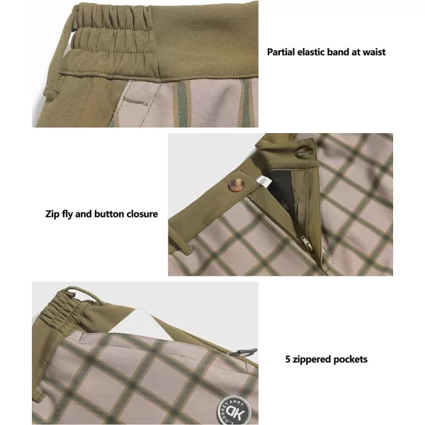 Little Donkey Andy Men's Fleece Lined Snow Ski Pants with Zipper Pockets, Softshell Warm Outdoor Cargo Pants