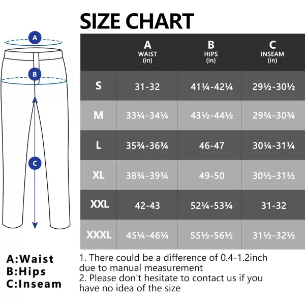Little Donkey Andy Men's Fleece Lined Snow Ski Pants with Zipper Pockets, Softshell Warm Outdoor Cargo Pants