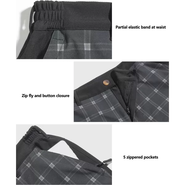 Little Donkey Andy Men's Fleece Lined Snow Ski Pants with Zipper Pockets, Softshell Warm Outdoor Cargo Pants