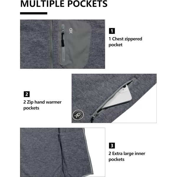 Little Donkey Andy Men's Fleece Vest Full Zip Sweater,Lightweight Warm Sleeveless Jacket for Hiking Golf