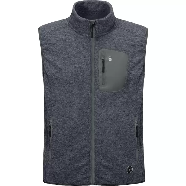Little Donkey Andy Men's Fleece Vest Full Zip Sweater,Lightweight Warm Sleeveless Jacket for Hiking Golf