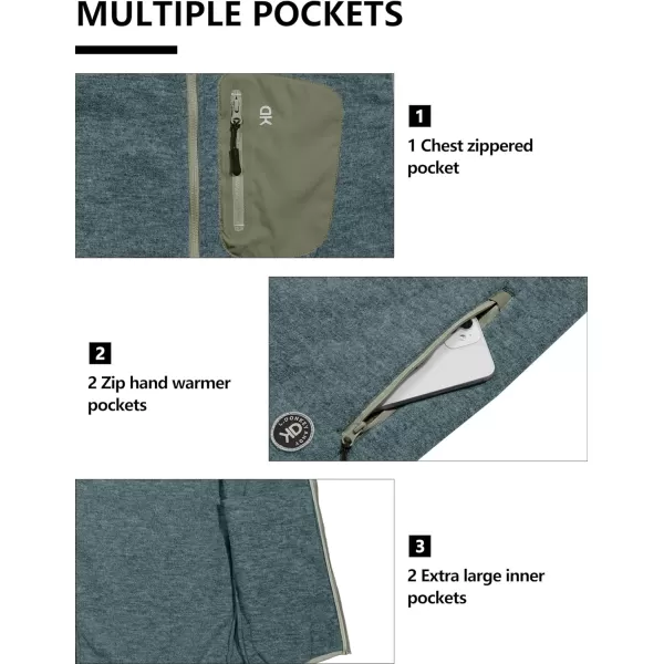 Little Donkey Andy Men's Fleece Vest Full Zip Sweater,Lightweight Warm Sleeveless Jacket for Hiking Golf