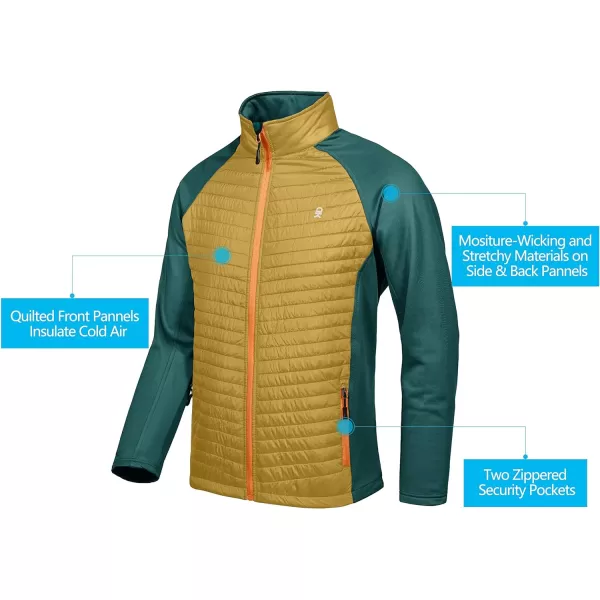 Little Donkey Andy Men's Insulated Running Warm Jacket, Thermal Hybrid Hiking Jacket