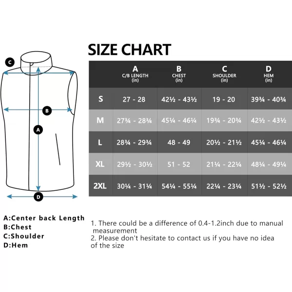 Little Donkey Andy Men's Lightweight Puffer Vest, Packable Sleeveless Jacket for Hiking Ski Walking