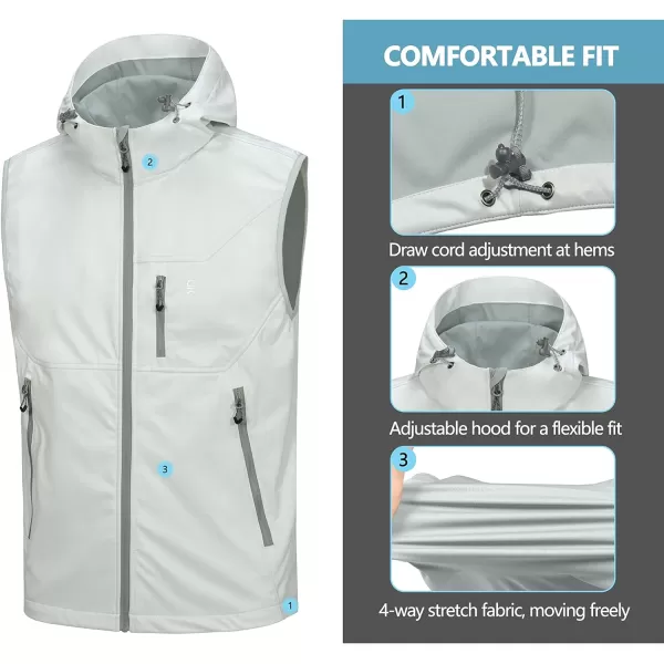 Little Donkey Andy Men's Lightweight Softshell Vest Windproof Sleeveless Jacket for Travel Hiking Running Golf