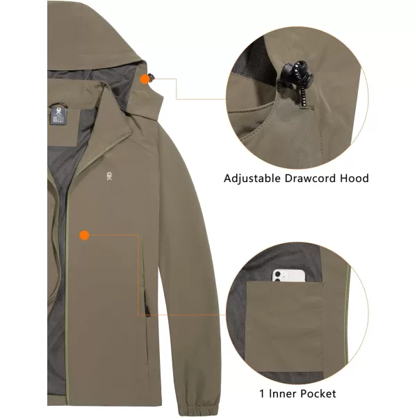 Little Donkey Andy Men's Lightweight Windbreaker Jacket Removable Hooded Windproof Coat for Running Hiking Golf