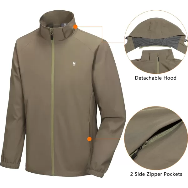 Little Donkey Andy Men's Lightweight Windbreaker Jacket Removable Hooded Windproof Coat for Running Hiking Golf