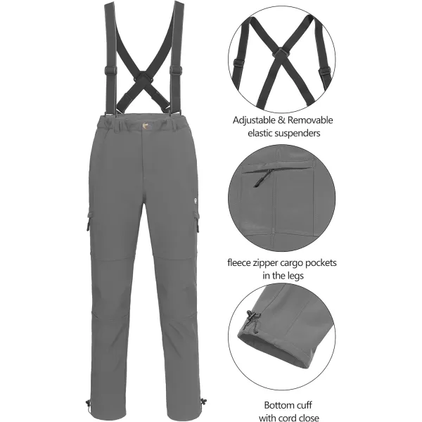 Little Donkey Andy Men's Winter Ski Snow Bibs Insulated Water Resistant Windproof Snowboard Pants with Adjustable Suspenders