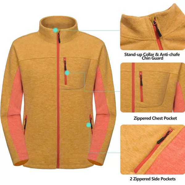 Little Donkey Andy Men's Winter Warm Polar Fleece Golf Jacket Lightweight Thermal Hiking Running Travel Jacket