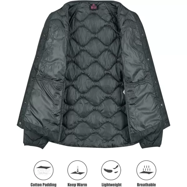 Little Donkey Andy Women's Hooded Puffer Jacket Full-Zip Winter Lightweight Windproof Warm Quilted Coat with Pockets