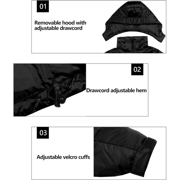 Little Donkey Andy Women's Hooded Puffer Jacket Full-Zip Winter Lightweight Windproof Warm Quilted Coat with Pockets