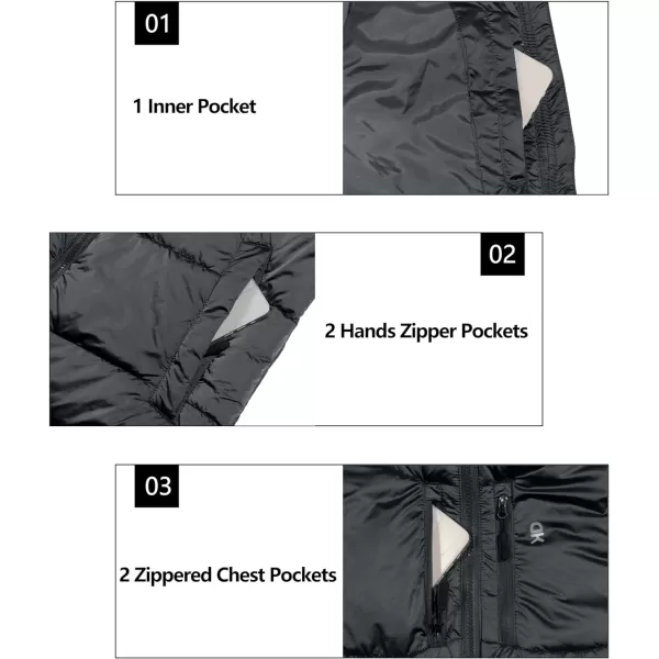 Little Donkey Andy Women's Hooded Puffer Jacket Full-Zip Winter Lightweight Windproof Warm Quilted Coat with Pockets