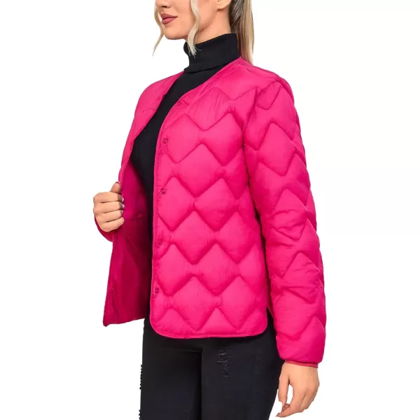 Little Donkey Andy Women's Lightweight Puffer Jacket with Recycled Insulation, Button Down Quilted Coats