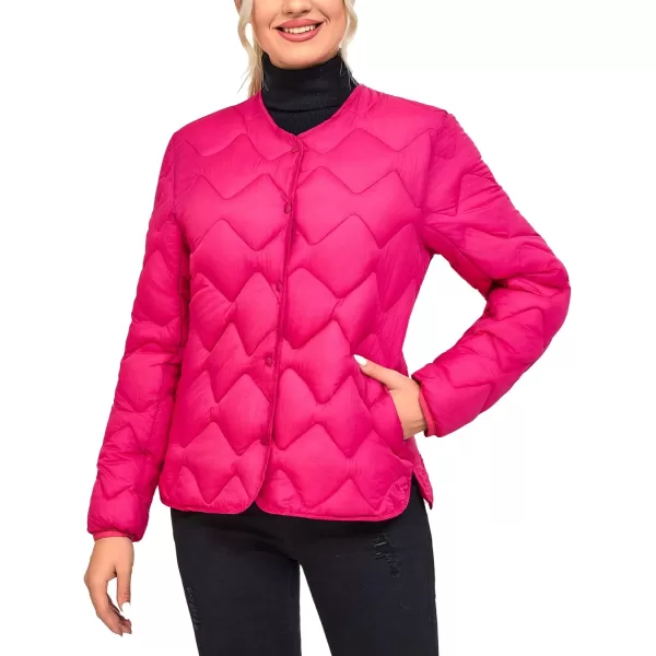 Little Donkey Andy Women's Lightweight Puffer Jacket with Recycled Insulation, Button Down Quilted Coats