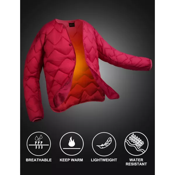 Little Donkey Andy Women's Lightweight Puffer Jacket with Recycled Insulation, Button Down Quilted Coats
