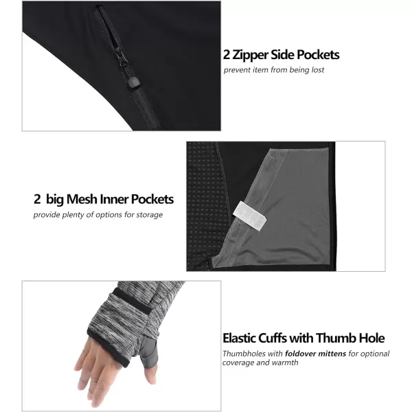 Little Donkey Andy Women's Lightweight Warm Stretch Golf Jacket Full Zip Thermal Hybrid Thumbhole Running Hiking Track Jacket