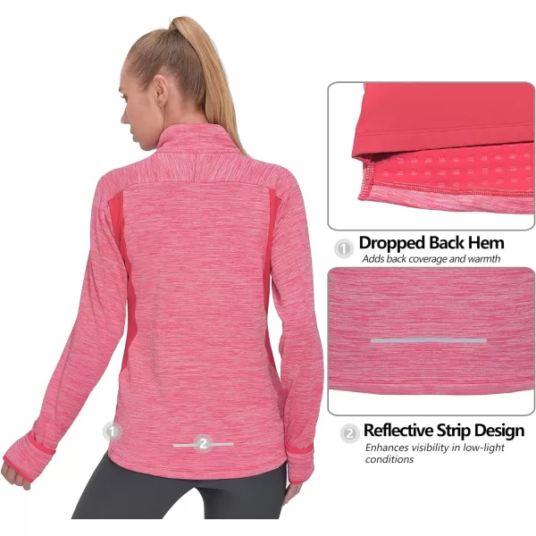 Little Donkey Andy Women's Lightweight Warm Stretch Golf Jacket Full Zip Thermal Hybrid Thumbhole Running Hiking Track Jacket