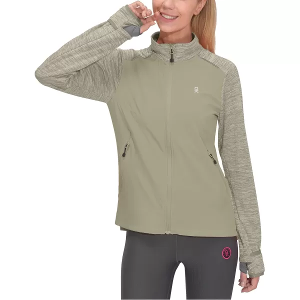 Little Donkey Andy Women's Lightweight Warm Stretch Golf Jacket Full Zip Thermal Hybrid Thumbhole Running Hiking Track Jacket