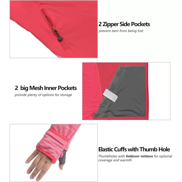 Little Donkey Andy Women's Lightweight Warm Stretch Golf Jacket Full Zip Thermal Hybrid Thumbhole Running Hiking Track Jacket