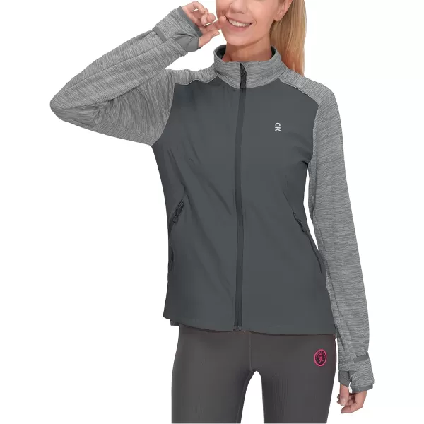 Little Donkey Andy Women's Lightweight Warm Stretch Golf Jacket Full Zip Thermal Hybrid Thumbhole Running Hiking Track Jacket