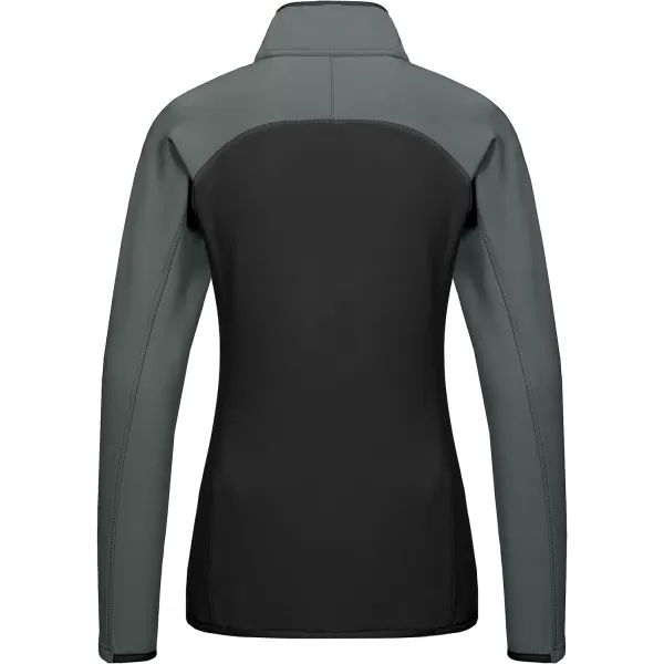 Little Donkey Andy Women's Lightweight Warm Stretch Golf Jacket Full Zip Thermal Hybrid Thumbhole Running Hiking Track Jacket