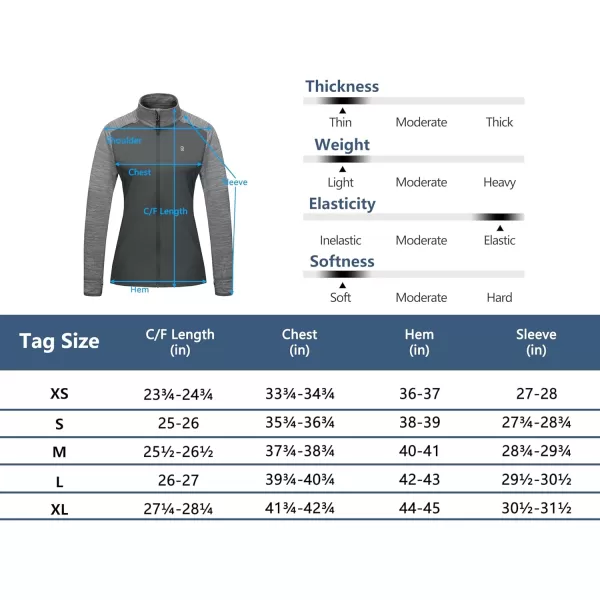 Little Donkey Andy Women's Lightweight Warm Stretch Golf Jacket Full Zip Thermal Hybrid Thumbhole Running Hiking Track Jacket