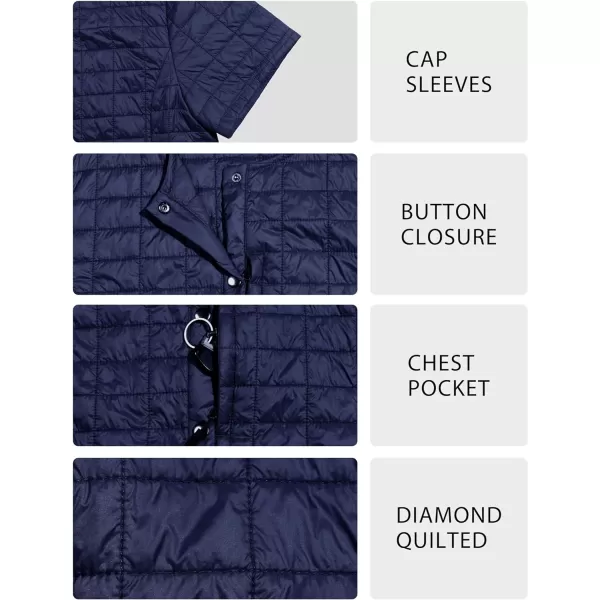 Little Donkey Andy Women's Puffer Vest Cap Sleeve Quilted Lightweight Down Jacket for Hiking Travel