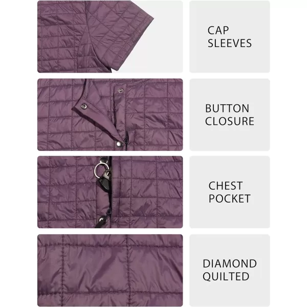 Little Donkey Andy Women's Puffer Vest Cap Sleeve Quilted Lightweight Down Jacket for Hiking Travel