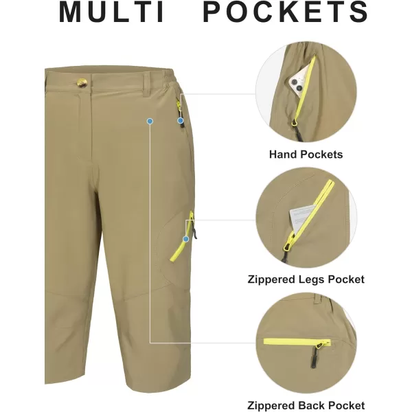Little Donkey Andy Women's Quick-Dry Capri Shorts, UPF50+ Sun Protection 3/4 Hiking Pants for Hiking Travel