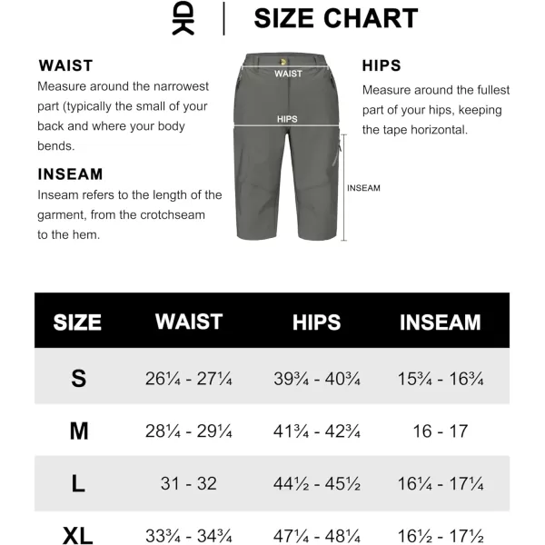 Little Donkey Andy Women's Quick-Dry Capri Shorts, UPF50+ Sun Protection 3/4 Hiking Pants for Hiking Travel