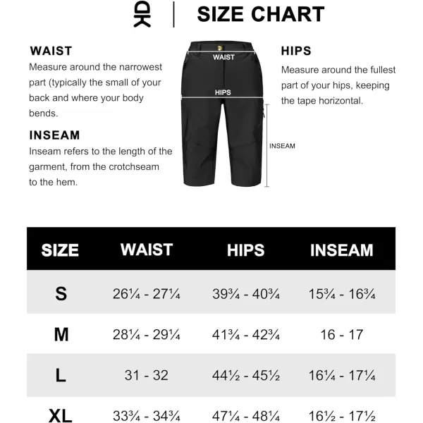 Little Donkey Andy Women's Quick-Dry Capri Shorts, UPF50+ Sun Protection 3/4 Hiking Pants for Hiking Travel