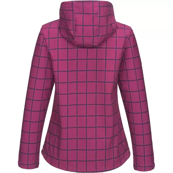 Little Donkey Andy Women's Softshell Jacket Hooded Windproof Fleece Lined Jackets, Water Repellent and Lightweight