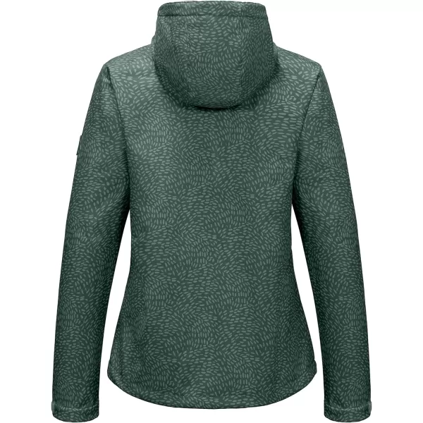 Little Donkey Andy Women's Softshell Jacket Hooded Windproof Fleece Lined Jackets, Water Repellent and Lightweight