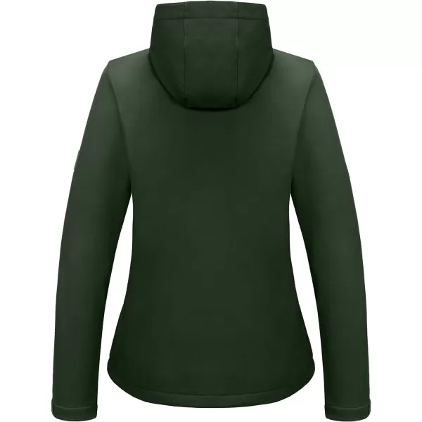 Little Donkey Andy Women's Softshell Jacket Hooded Windproof Fleece Lined Jackets, Water Repellent and Lightweight