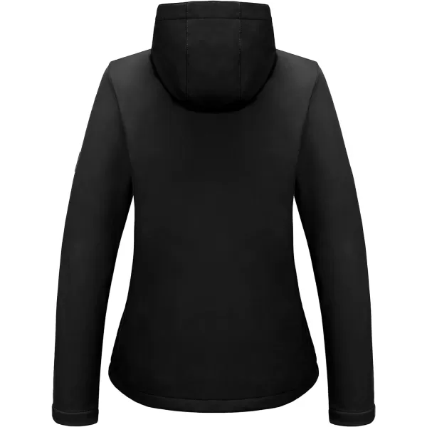 Little Donkey Andy Women's Softshell Jacket Hooded Windproof Fleece Lined Jackets, Water Repellent and Lightweight
